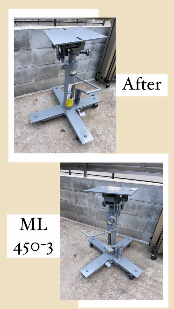 イヤサカ（マサダ製作所）ミッションリフトジャッキML-450-3事例紹介｜大阪・兵庫での油圧機器修理は石上工作所
